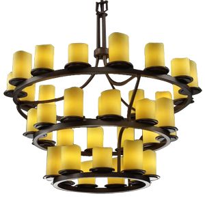 CandleAria Dakota 3-Tier Inverted Chandelier by Justice Design Group - Starlight Lighting USA and Canada